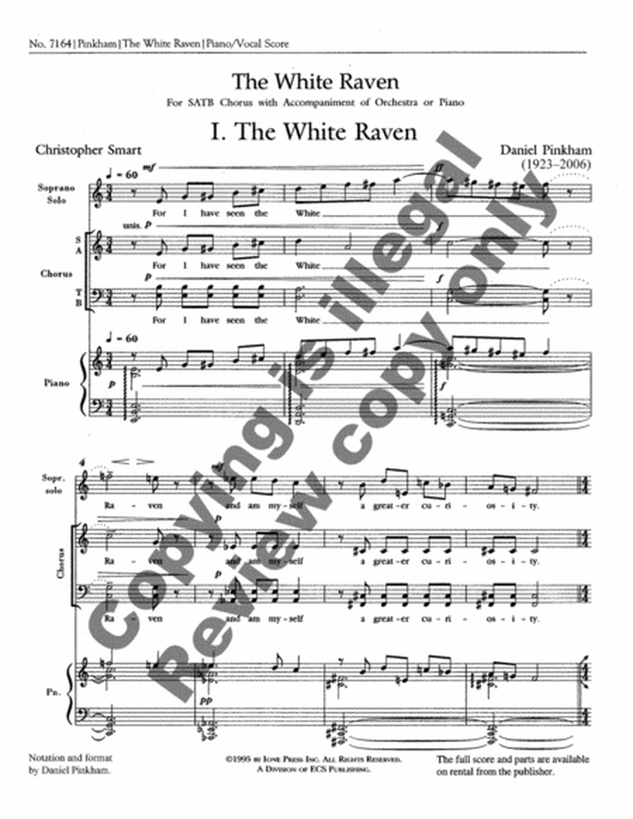 The White Raven (Piano/Vocal Score)