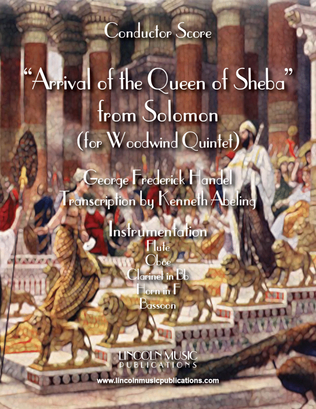 Book cover for Arrival of the Queen of Sheba (for Woodwind Quintet)
