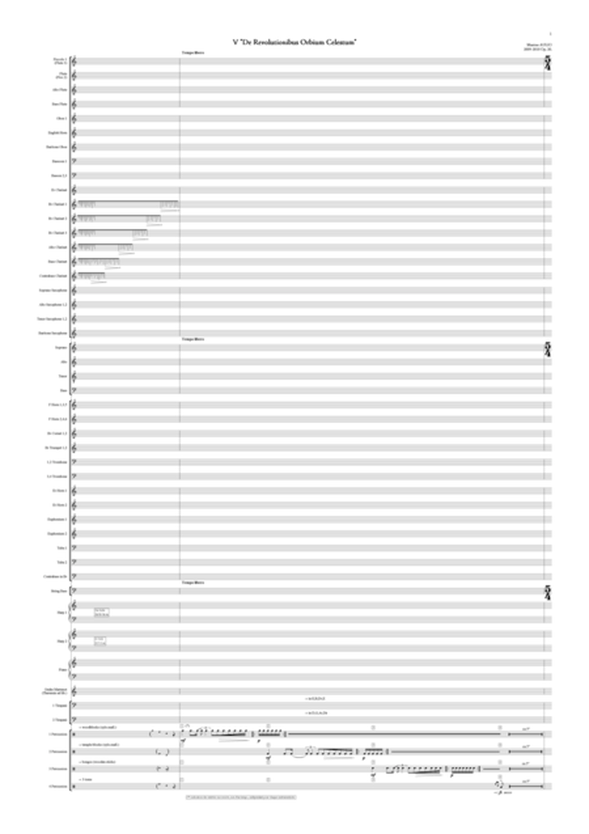 Symphonie de l Espace (Symphony of Space) - 5.De revolutionibus orbium celestum - SCORE