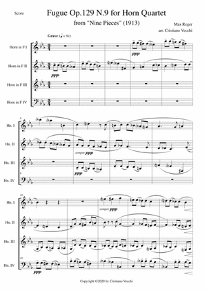 Fugue Op.129 N.9 for Horn Quartet
