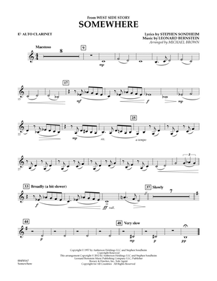 Book cover for Somewhere (from West Side Story) - Eb Alto Clarinet