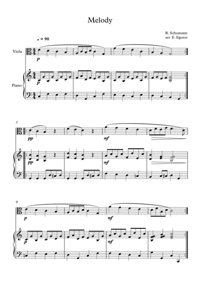 Melody, Robert Schumann, For Viola & Piano image number null