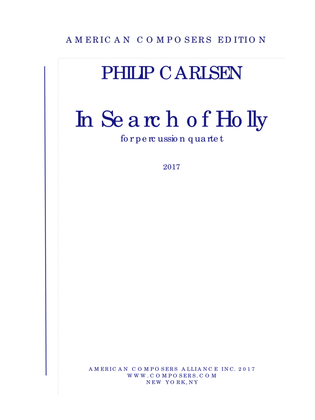 Book cover for [Carlsen] In Search of Holly