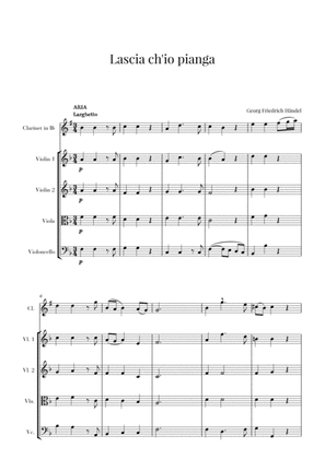 Book cover for Haendel - Lascia ch’io pianga (for Clarinet and String Quartet)