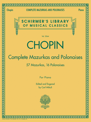 Book cover for Complete Mazurkas and Polonaises