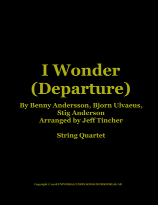 Book cover for I Wonder (departure)