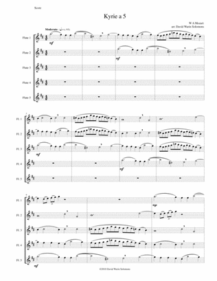 Book cover for Mozart Kyrie canon a 5 arranged for 5 flutes