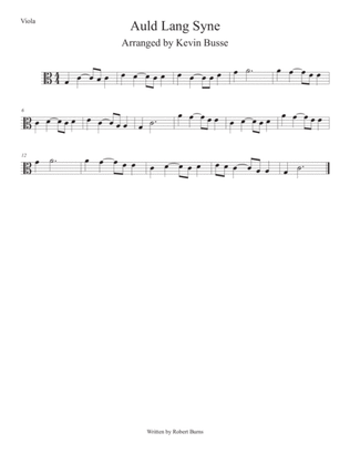 Book cover for Auld Lang Syne (Easy key of C) Viola