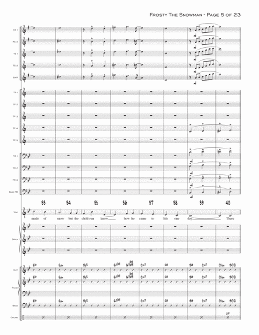 Frosty The Snowman Jazz Ensemble - Digital Sheet Music