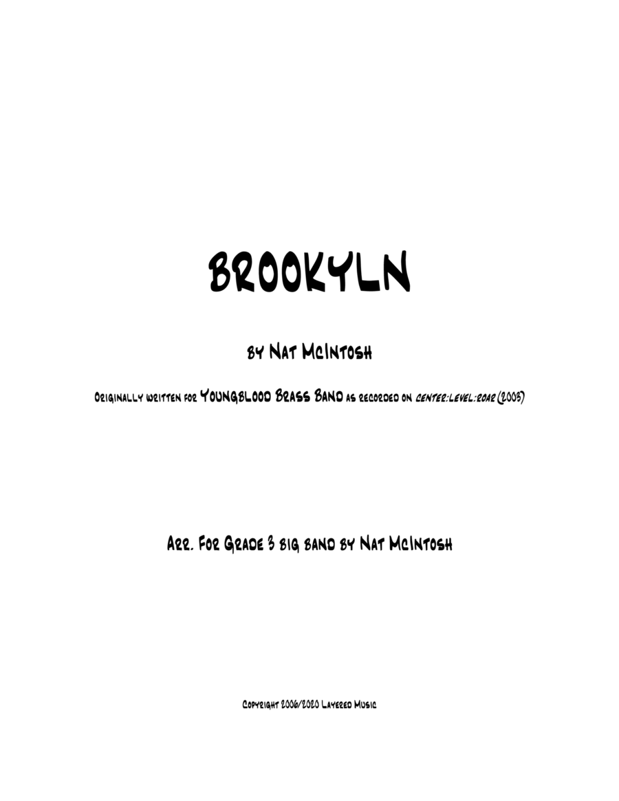 Brooklyn (for big band/jazz ensemble) image number null