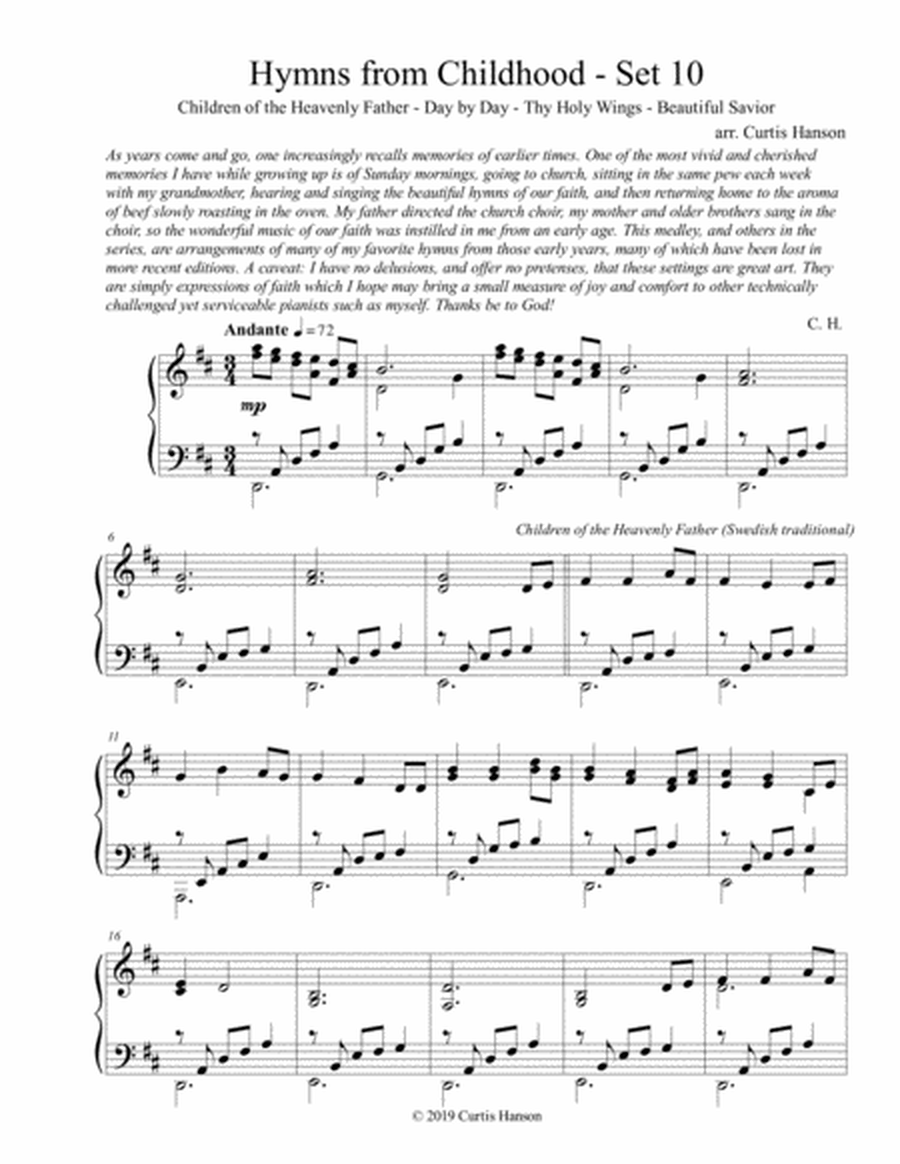 Hymns from Childhood - Set 10 (piano solo) image number null