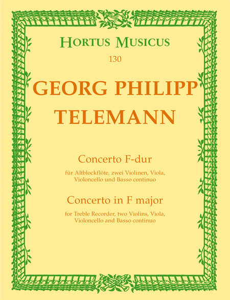 Concerto for Treble Recorder, Strings and Basso continuo