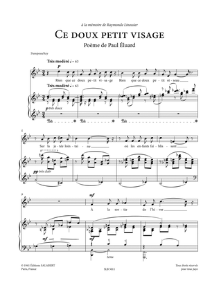 Book cover for Ce doux petit visage (Low Voice)
