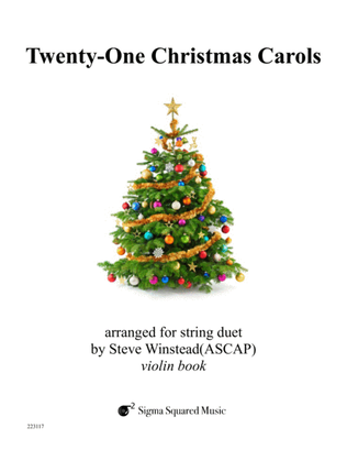 Book cover for Twenty-One Christmas Carols for Violin Duet