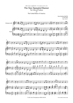 Book cover for Star Spangled Banner - Clarinet and Piano, with words