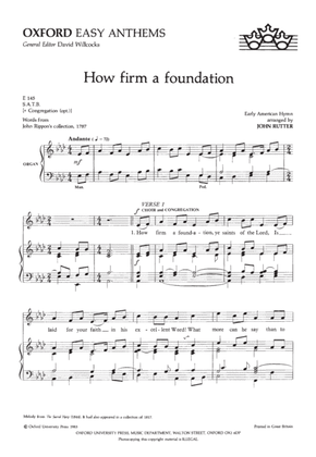 Book cover for How firm a foundation