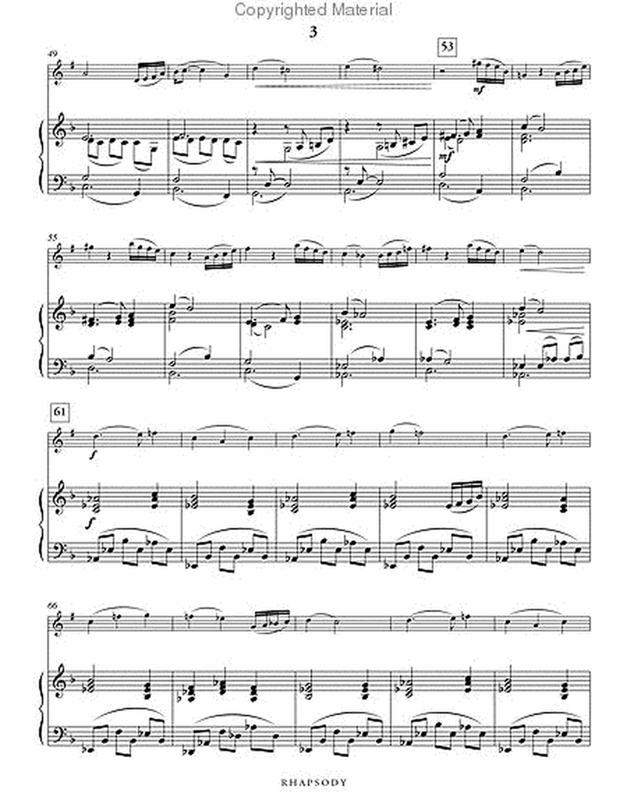 Rhapsody for Clarinet (score & 1 part)