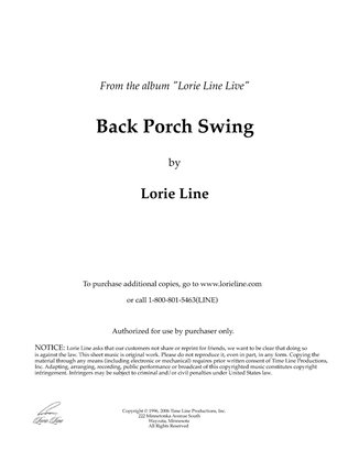 Book cover for Back Porch Swing (from PBS Special Lorie Line Live!)