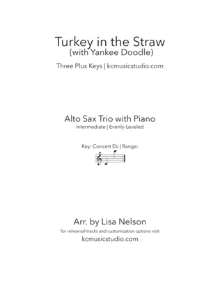 Book cover for Turkey in the Straw - Alto Sax Trio with Piano Accompaniment