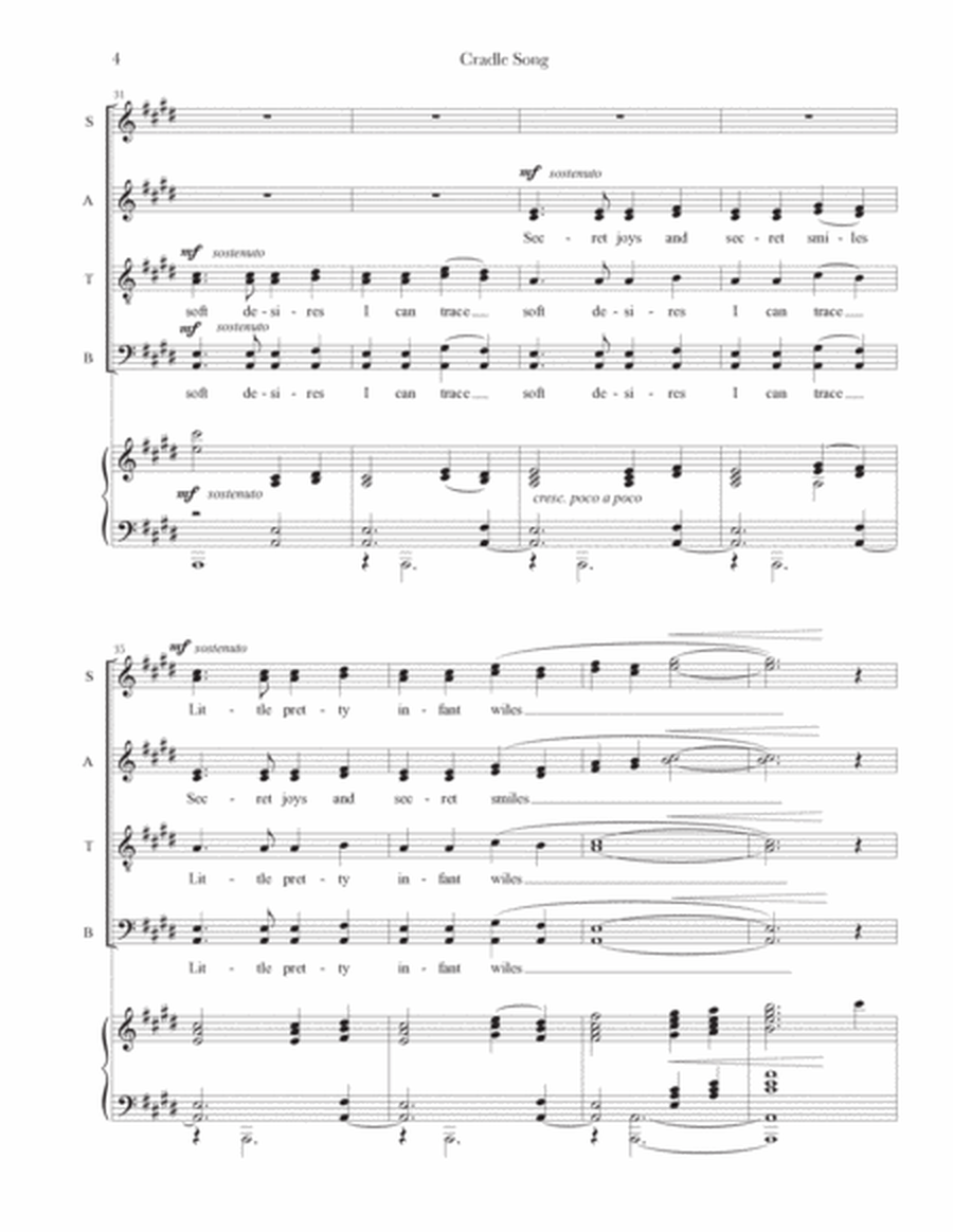 Cradle Song (SATB + Piano) image number null