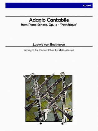 Book cover for Adagio Cantabile from 'Sonata Pathetique' for Clarinet Choir