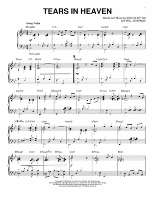 Book cover for Tears In Heaven [Jazz version] (arr. Brent Edstrom)