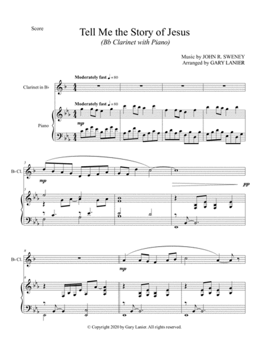 TELL ME THE STORY OF JESUS (for Bb Clarinet and Piano with Score/Part) image number null