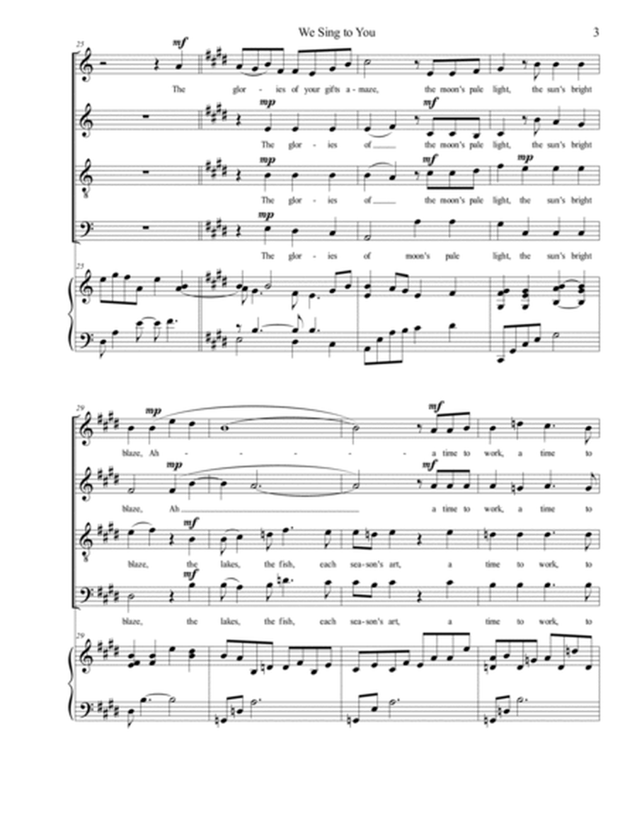 We Sing to You (SATB/piano), by Brenda Portman image number null