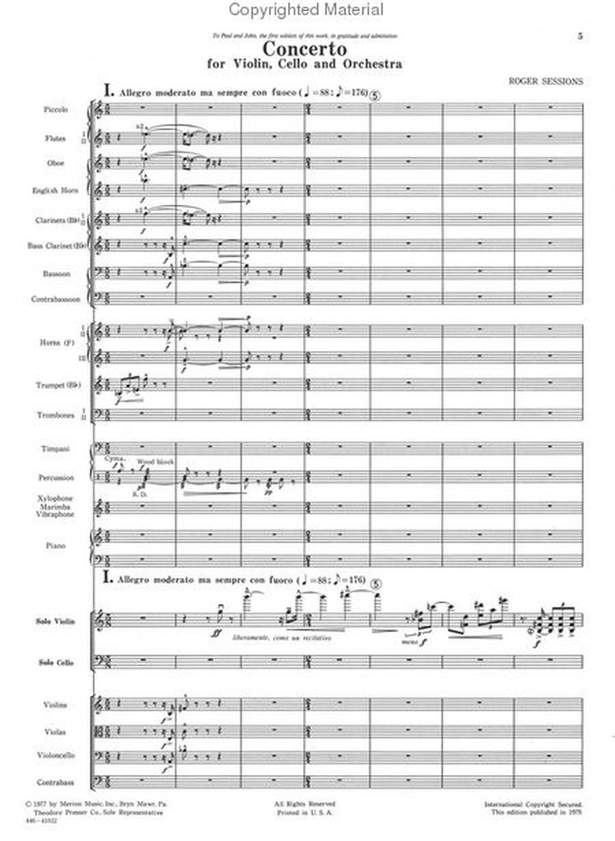 Concerto For Violin, Cello And Orchestra