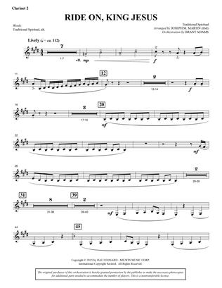 Book cover for Ride On, King Jesus (arr. Joseph M. Martin) - Bb Clarinet 2