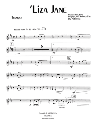 Book cover for 'Liza Jane: 1st B-flat Trumpet