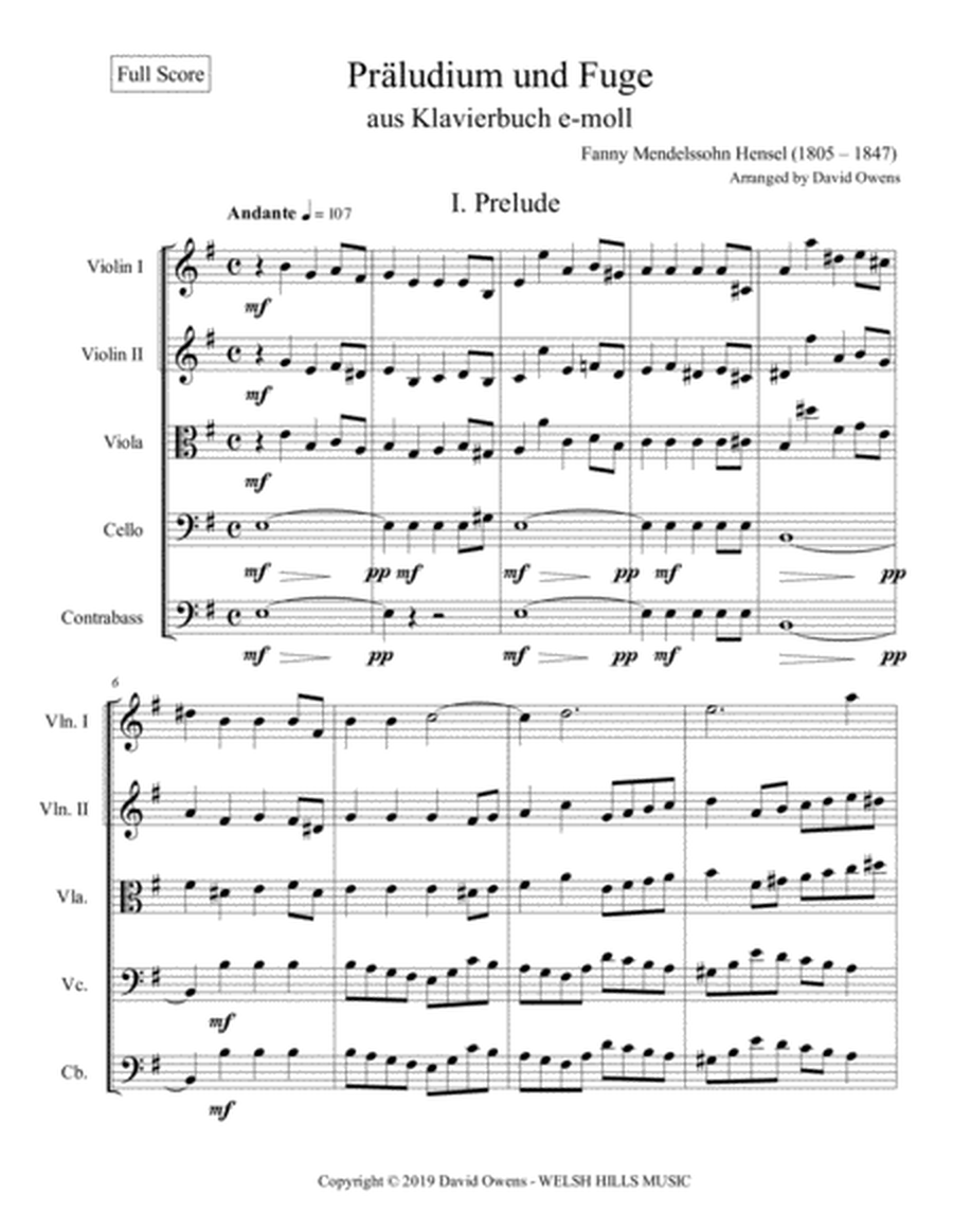 Prelude & Fugue in e minor image number null