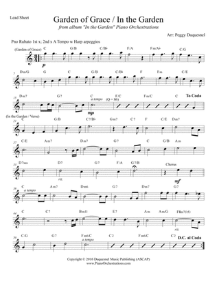 Garden of Grace / In the Garden (Lead Sheet)