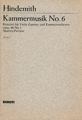 Book cover for Kammermusik #6 Op.46/1study Score