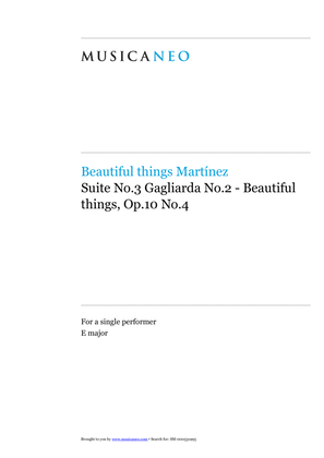Book cover for Suite No.3 Gagliarda No.2-Beautiful things Op.10 No.4