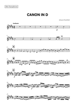 Book cover for Canon in D (for Alto Sax)