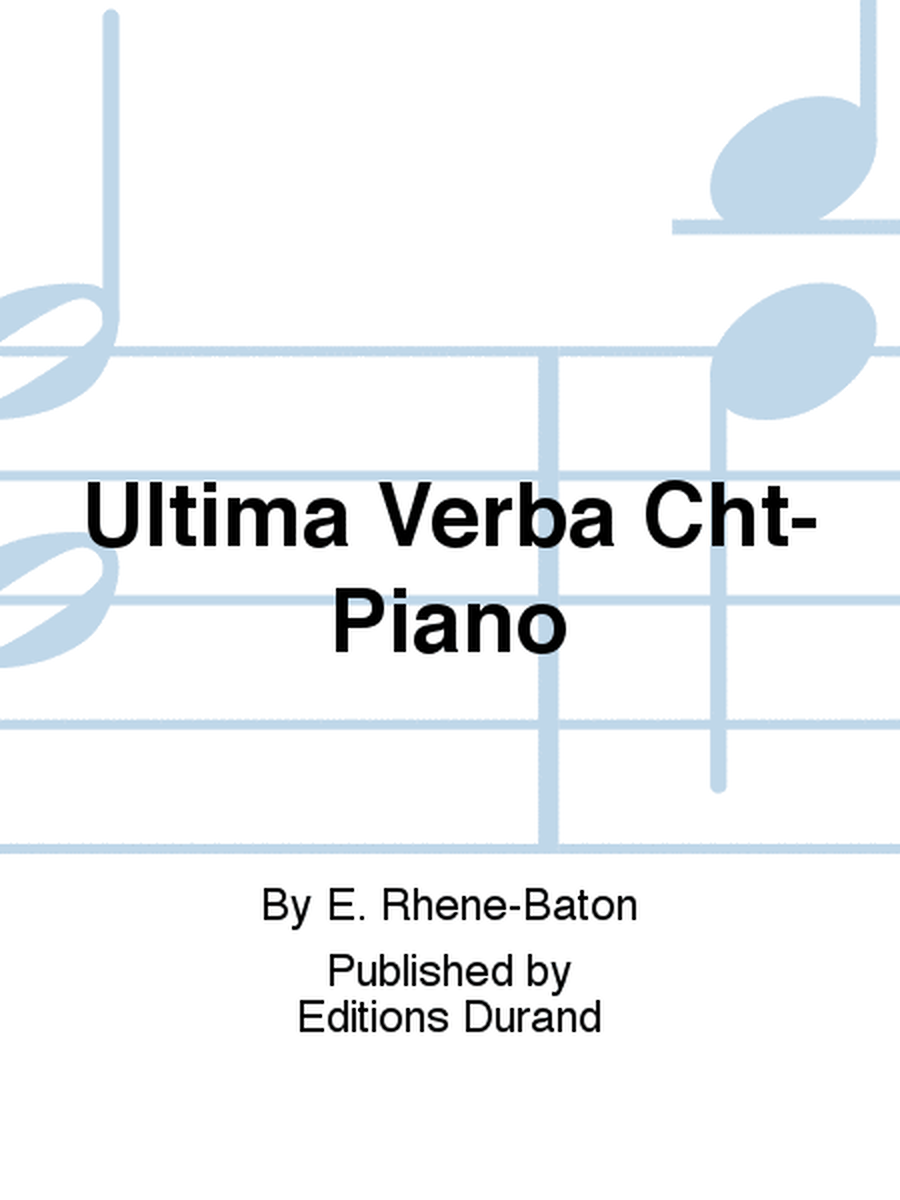 Ultima Verba Cht-Piano