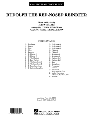 Rudolph the Red-Nosed Reindeer (Canadian Brass) - Conductor Score (Full Score)