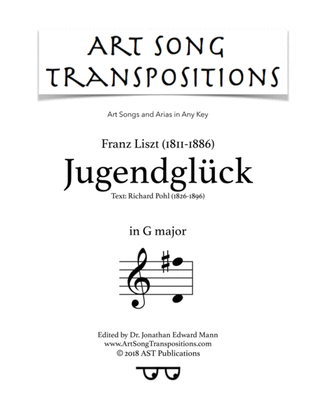 Book cover for LISZT: Jugendglück, S. 323 (transposed to G major)