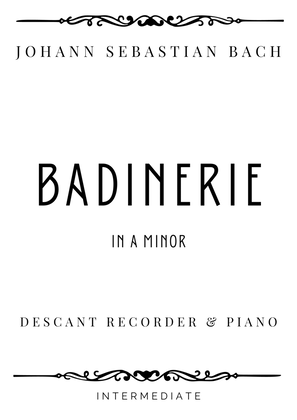 Book cover for J.S. Bach - Badinerie (from orchestral suite) in A Minor - Intermediate