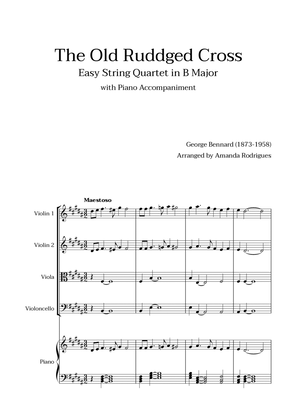Book cover for The Old Rugged Cross in B Major - Easy String Quartet with Piano Accompaniment