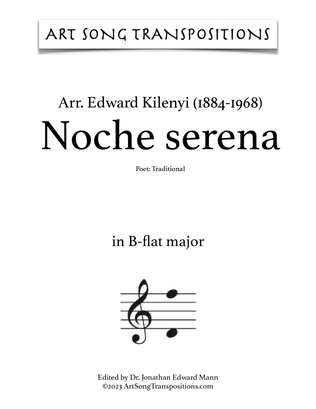 Book cover for KILENYI: Noche serena (transposed to B-flat major)