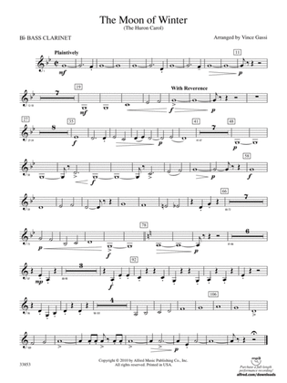 The Moon of Winter (The Huron Carol): B-flat Bass Clarinet