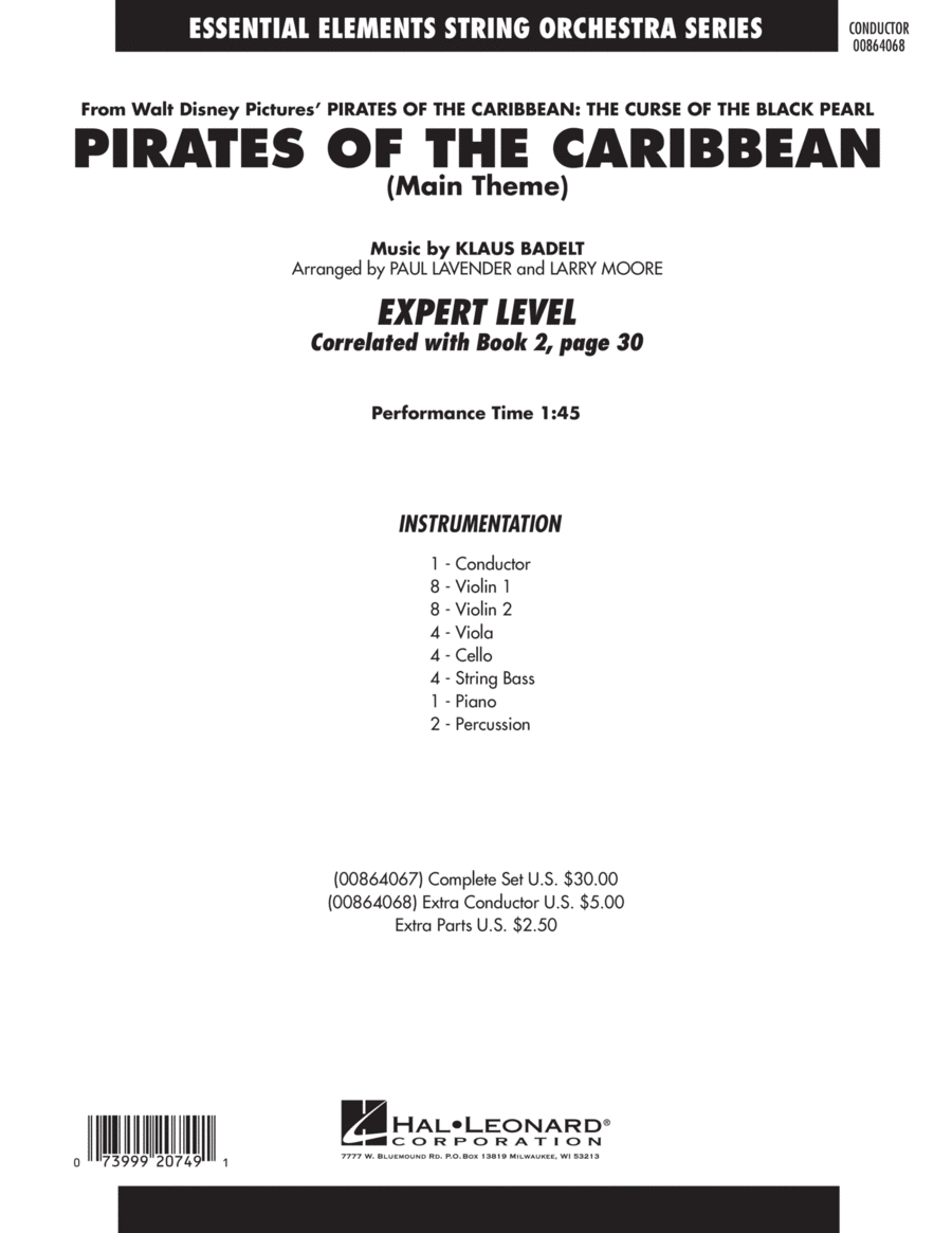 Pirates Of The Caribbean (Main Theme) - Full Score