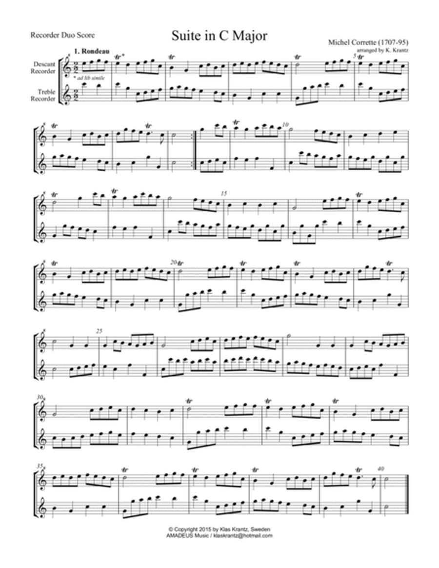 Suite in C Major for recorder duet image number null