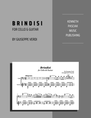 Book cover for Brindisi (for Cello & Guitar)