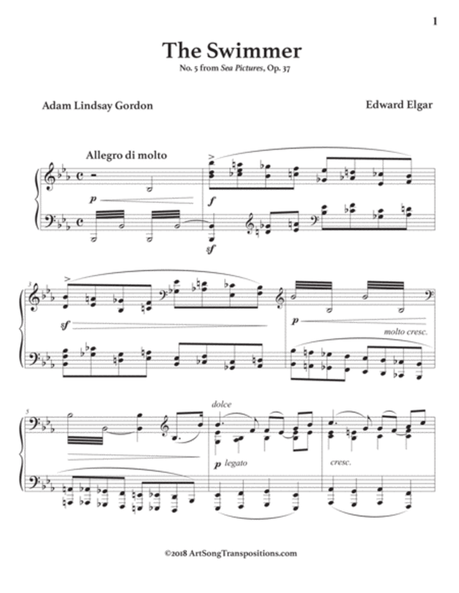 ELGAR: The Swimmer, Op. 37 no. 5 (transposed to E-flat major)