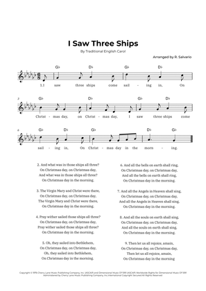 Book cover for I Saw Three Ships (Key of G-Flat Major)