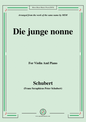 Book cover for Schubert-Die junge nonne,for Violin and Piano