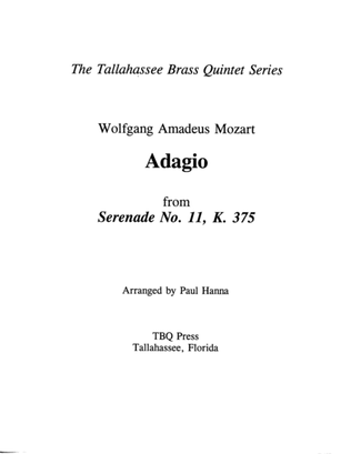 Book cover for Adagio from Serenade No. 11, K. 375